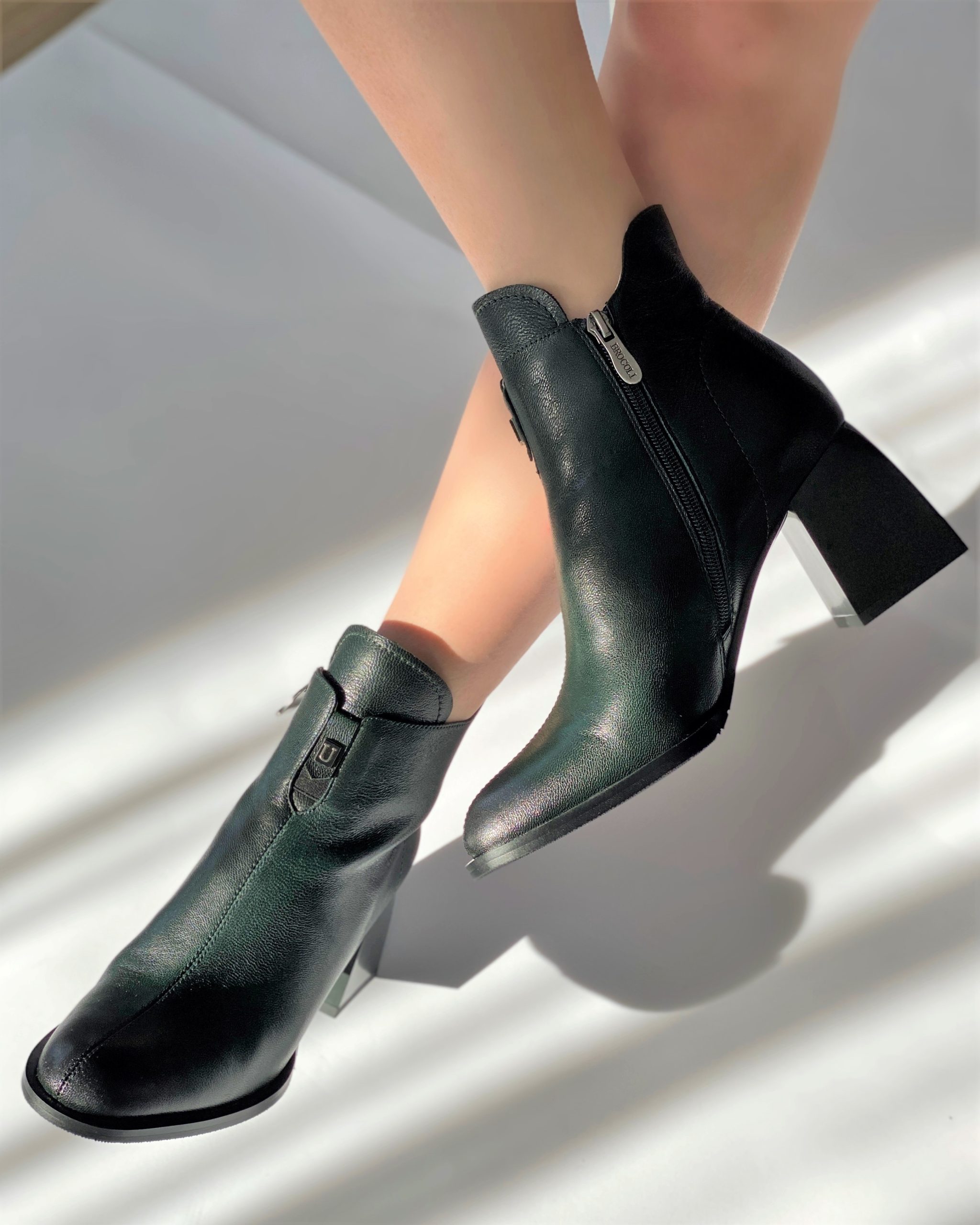 Ботинки женские весна БРОКОЛИ на каблуке - Интернет магазин обуви